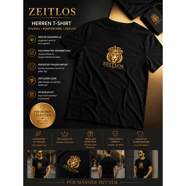 T shirt Zeitlos  Kurzarm