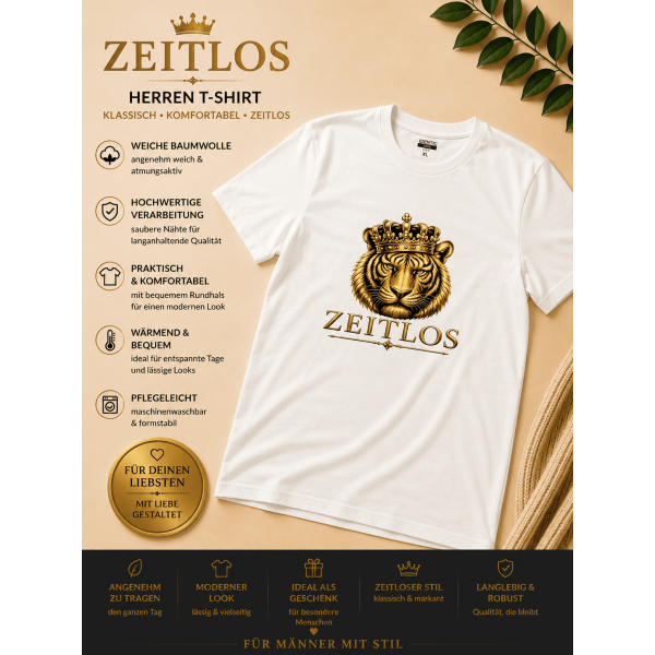 T shirt Zeitlos  Kurzarm