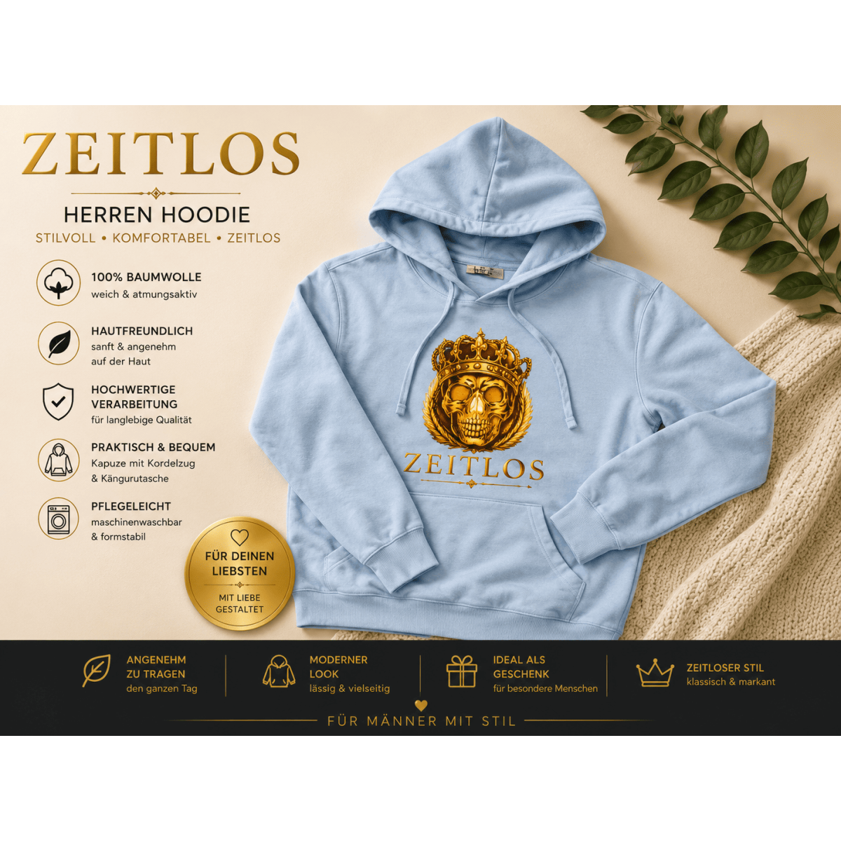 Hoodie Pullover ZEITLOS